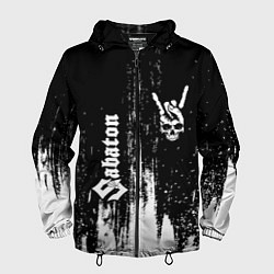 Мужская ветровка Sabaton и рок символ на темном фоне