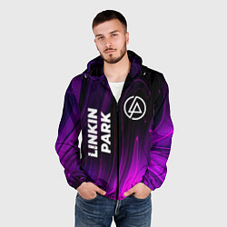 Ветровка с капюшоном мужская Linkin Park violet plasma, цвет: 3D-черный — фото 2