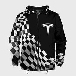 Мужская ветровка Tesla racing flag