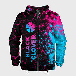 Ветровка с капюшоном мужская Black Clover - neon gradient: по-вертикали, цвет: 3D-черный