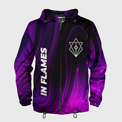 Ветровка с капюшоном мужская In Flames violet plasma, цвет: 3D-черный
