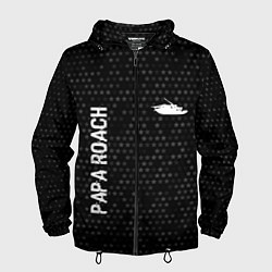 Мужская ветровка Papa Roach glitch на темном фоне: надпись, символ