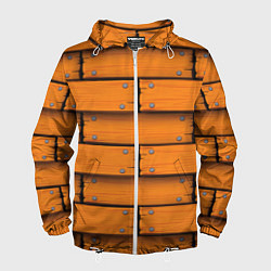 Ветровка с капюшоном мужская Оранжевый забор, цвет: 3D-белый