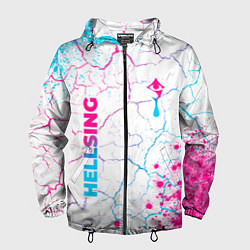 Мужская ветровка Hellsing neon gradient style: надпись, символ