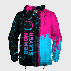 Мужская ветровка Demon Slayer - neon gradient: по-вертикали