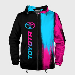 Ветровка с капюшоном мужская Toyota - neon gradient: по-вертикали, цвет: 3D-черный