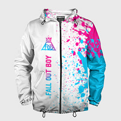 Мужская ветровка Fall Out Boy neon gradient style: по-вертикали