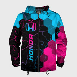 Ветровка с капюшоном мужская Honda - neon gradient: по-вертикали, цвет: 3D-черный