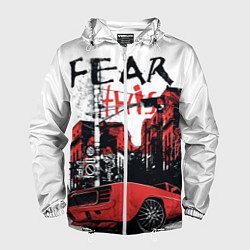 Ветровка с капюшоном мужская Fear This, цвет: 3D-белый