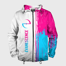 Ветровка с капюшоном мужская Evanescence neon gradient style: по-вертикали, цвет: 3D-черный