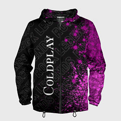 Ветровка с капюшоном мужская Coldplay rock legends: по-вертикали, цвет: 3D-черный
