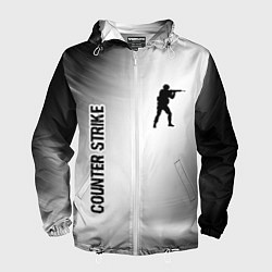 Ветровка с капюшоном мужская Counter Strike glitch на светлом фоне вертикально, цвет: 3D-белый