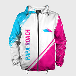 Мужская ветровка Papa Roach neon gradient style вертикально