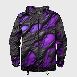 Ветровка с капюшоном мужская Фиолетовая текучая субстанция, цвет: 3D-черный