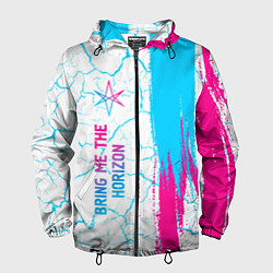 Мужская ветровка Bring Me the Horizon neon gradient style по-вертик