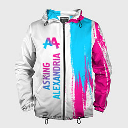 Мужская ветровка Asking Alexandria neon gradient style по-вертикали