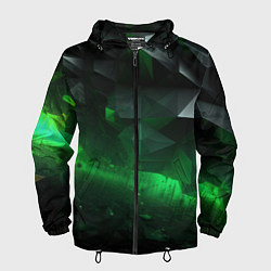 Мужская ветровка Асимметрия зеленого узора