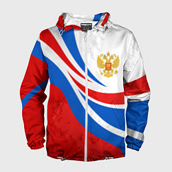 Ветровка с капюшоном мужская Россия - спортивная униформа, цвет: 3D-белый