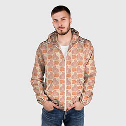 Ветровка с капюшоном мужская Тигрица со змейкой, цвет: 3D-белый — фото 2