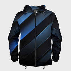 Ветровка с капюшоном мужская Синий хаос, цвет: 3D-черный