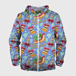 Мужская ветровка Новогодний праздничный узор