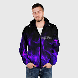 Ветровка с капюшоном мужская Dantes Inferno flame neon, цвет: 3D-черный — фото 2