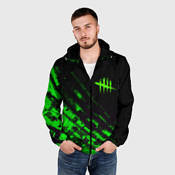 Ветровка с капюшоном мужская Dead by daylight green neon, цвет: 3D-черный — фото 2