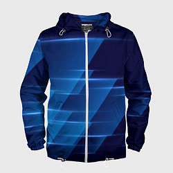 Ветровка с капюшоном мужская Blue background, цвет: 3D-белый