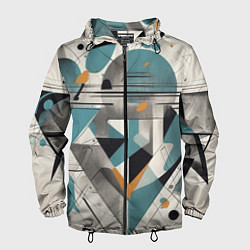 Ветровка с капюшоном мужская Три человека авангард, цвет: 3D-черный