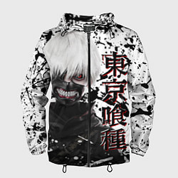 Ветровка с капюшоном мужская Kaneki Ken - Токийский Гуль, цвет: 3D-черный