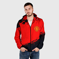 Ветровка с капюшоном мужская Manchester United colors sport, цвет: 3D-черный — фото 2