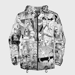 Ветровка с капюшоном мужская Провожающая в последний путь Фрирен узор, цвет: 3D-черный