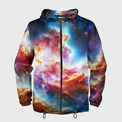 Ветровка с капюшоном мужская The cosmic nebula, цвет: 3D-черный