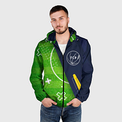 Ветровка с капюшоном мужская Porto football field, цвет: 3D-черный — фото 2