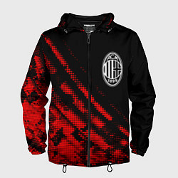 Ветровка с капюшоном мужская AC Milan sport grunge, цвет: 3D-черный