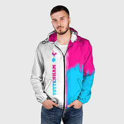 Ветровка с капюшоном мужская Tottenham neon gradient style по-вертикали, цвет: 3D-черный — фото 2