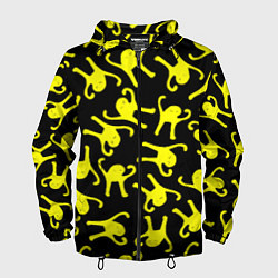 Ветровка с капюшоном мужская Ъуъ съука pattern mem, цвет: 3D-черный