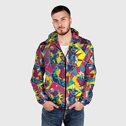 Ветровка с капюшоном мужская Езда на велосипеде BMX и скейтборде, цвет: 3D-черный — фото 2