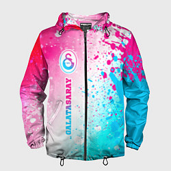 Ветровка с капюшоном мужская Galatasaray neon gradient style по-вертикали, цвет: 3D-черный