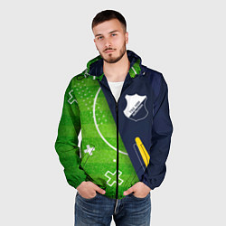 Ветровка с капюшоном мужская Hoffenheim football field, цвет: 3D-черный — фото 2