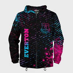 Ветровка с капюшоном мужская Everton - neon gradient вертикально, цвет: 3D-черный