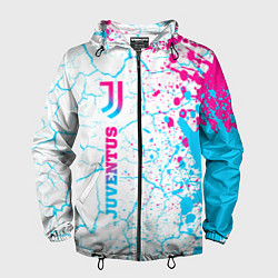 Мужская ветровка Juventus neon gradient style по-вертикали