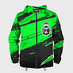 Ветровка с капюшоном мужская Real Madrid sport green, цвет: 3D-черный