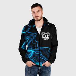 Ветровка с капюшоном мужская Radiohead sound wave, цвет: 3D-черный — фото 2