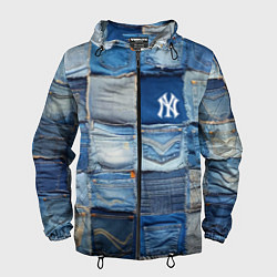 Ветровка с капюшоном мужская Patchwork - New York yankees baseball team, цвет: 3D-черный