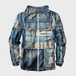 Ветровка с капюшоном мужская Patchwork denim - vogue, цвет: 3D-белый