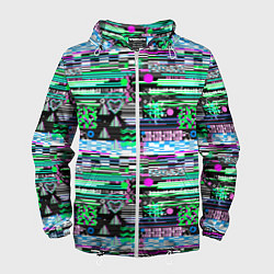 Ветровка с капюшоном мужская Abstract color pattern, цвет: 3D-белый