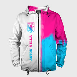 Мужская ветровка Aston Villa neon gradient style по-вертикали