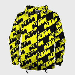 Ветровка с капюшоном мужская KTU жёлто чёрный стиль, цвет: 3D-черный