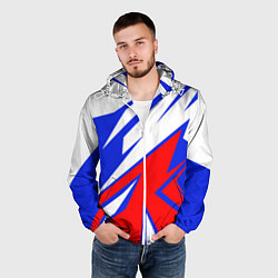 Ветровка с капюшоном мужская Geometry Russia, цвет: 3D-белый — фото 2